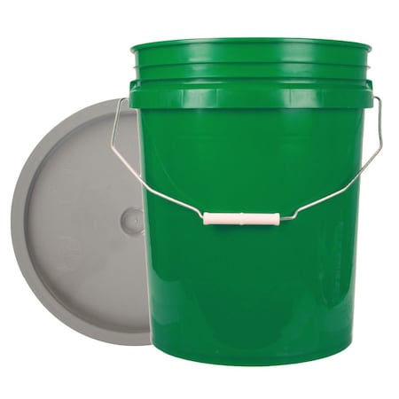 World Enterprises Bucket, 12 in H, Green and Gray 5GRN,345GRY